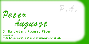 peter auguszt business card